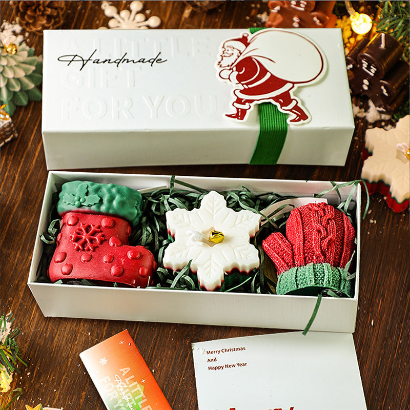 Velas Navideñas Aromáticas | Set Decorativo de 3 Piezas con Diseños Festivos para Regalo