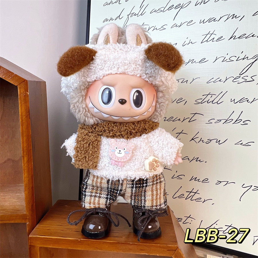Tiny Textile: Compatible with Labubu, Clothing Set, Accessories for 17cm Dolls, Accessories for Labubu (No Doll)
