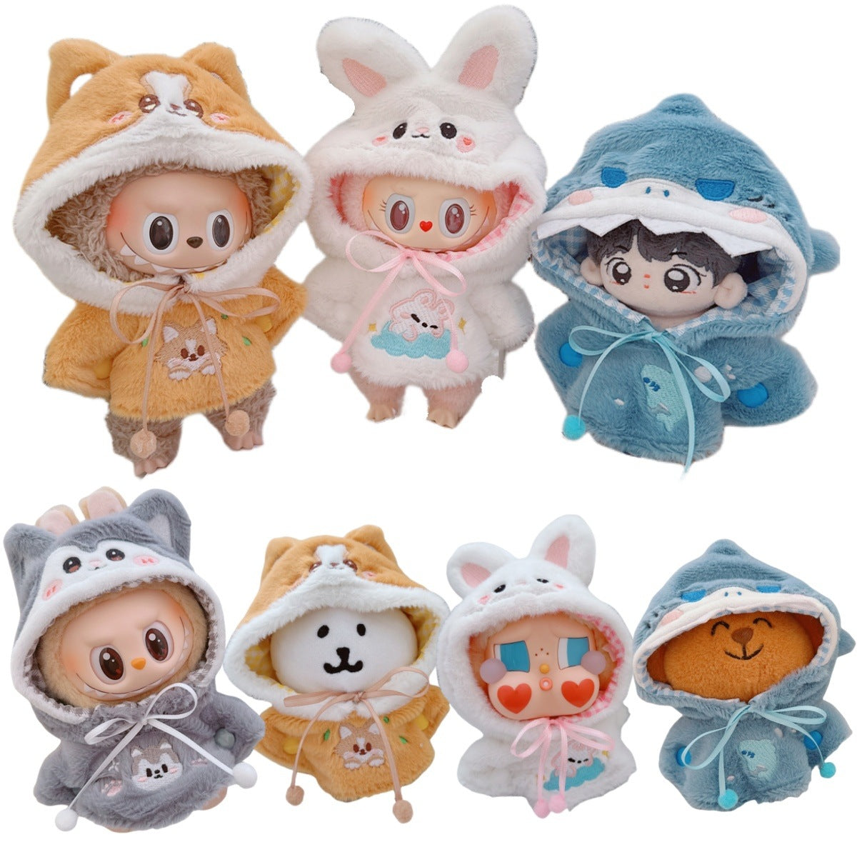 Adorable outfit con gorro de animales para Labubu (Muñeca no incluida)