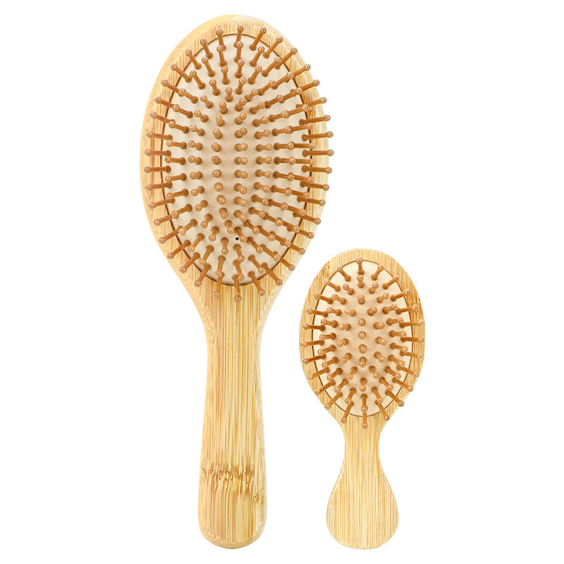 Set de Peines de Bambú Natural: Cepillo de Masaje con Almohadilla de Aire, Peine de Dientes Anchos y Peine de Cola, Ecológico para Niños