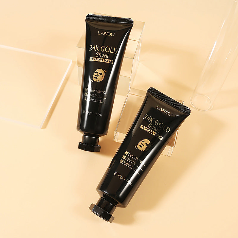 Mascarilla de Caracol con 24K de Oro LAIKOU: Limpieza Profunda de Poros, 50g (Tubo)