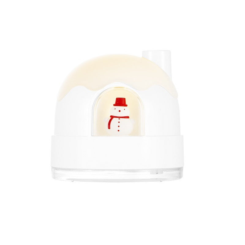 New Snow House Night Light Humidifier: USB Quiet Desktop Air Moistener for Bedroom