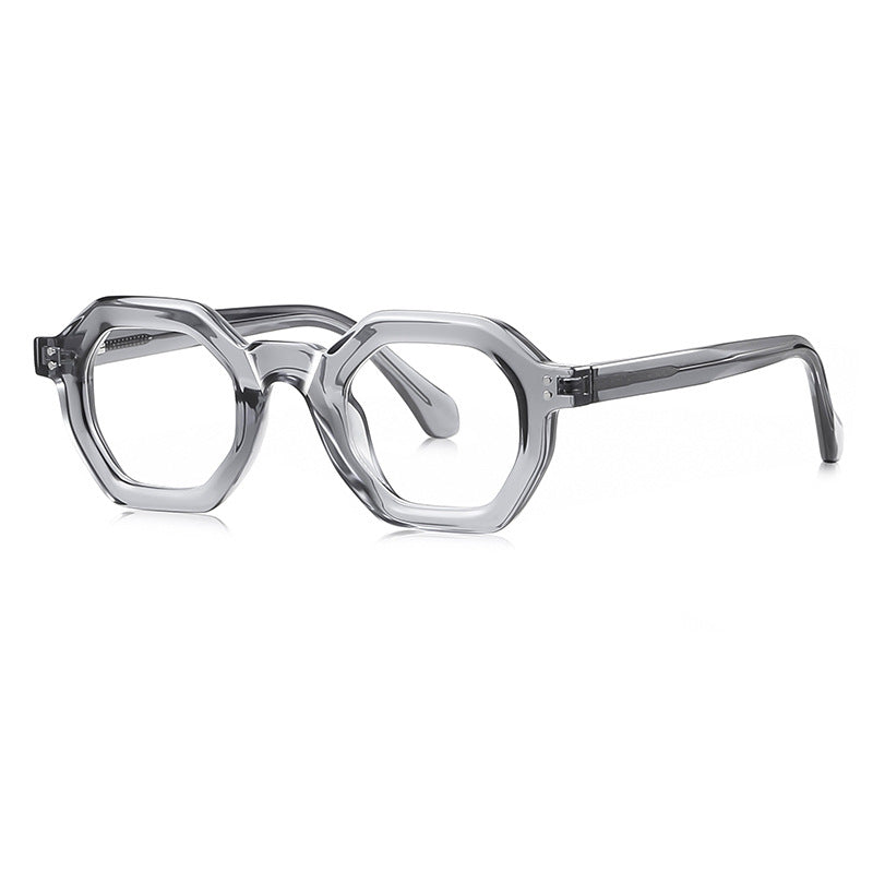 Gafas retro hexagonales unisex con marco transparente y lentes claros con protección luz azul