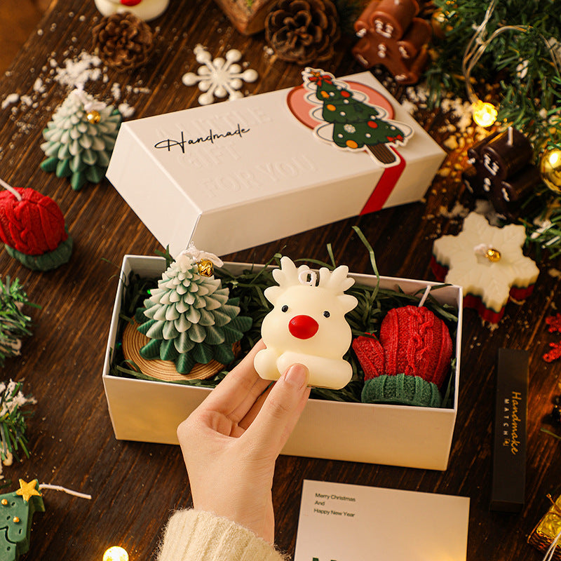 Velas Navideñas Aromáticas | Set Decorativo de 3 Piezas con Diseños Festivos para Regalo