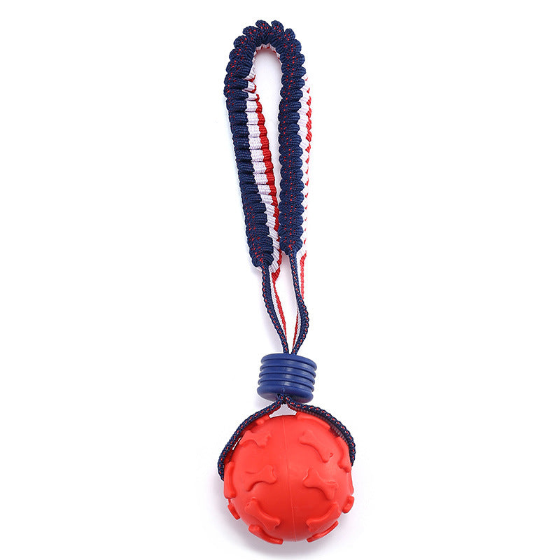 Pelota Tipo Neumático con Cuerda: Juguete Resistente para Perros, Entrenamiento y Limpieza Denta