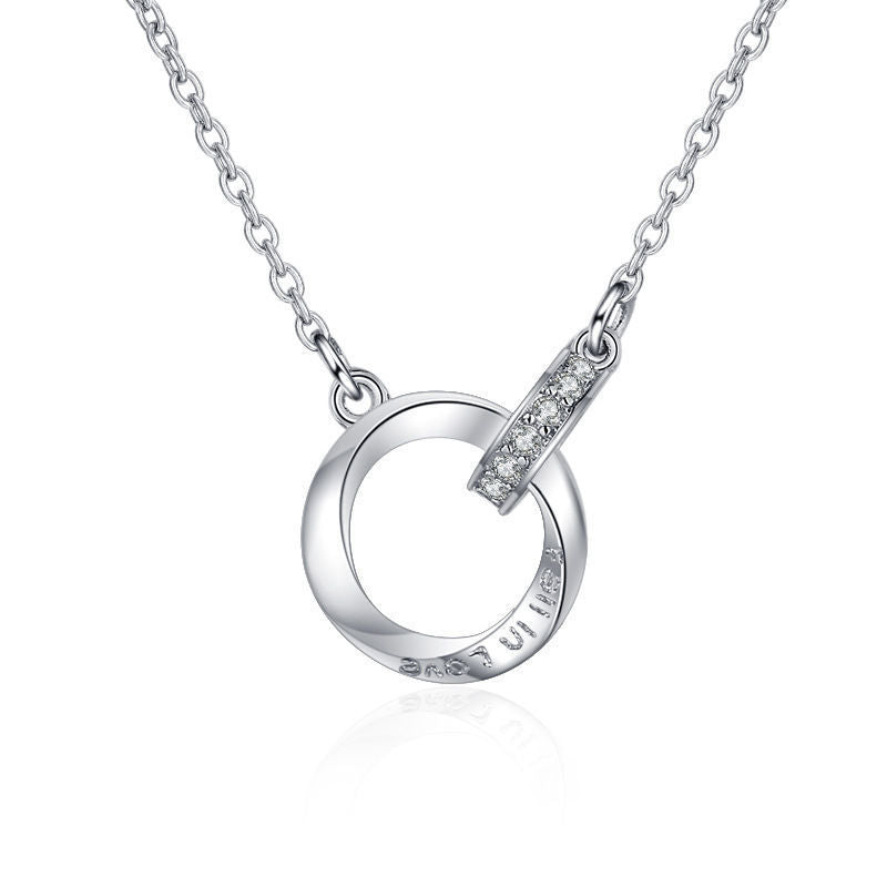 Collar de pareja de anillos entrelazados: diseño minimalista y elegante para hombres y mujeres