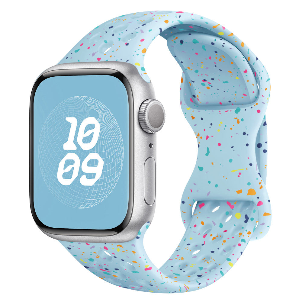 Correa de Silicona con Efecto Purpurina para Apple Watch Series 1–11 y SE 3