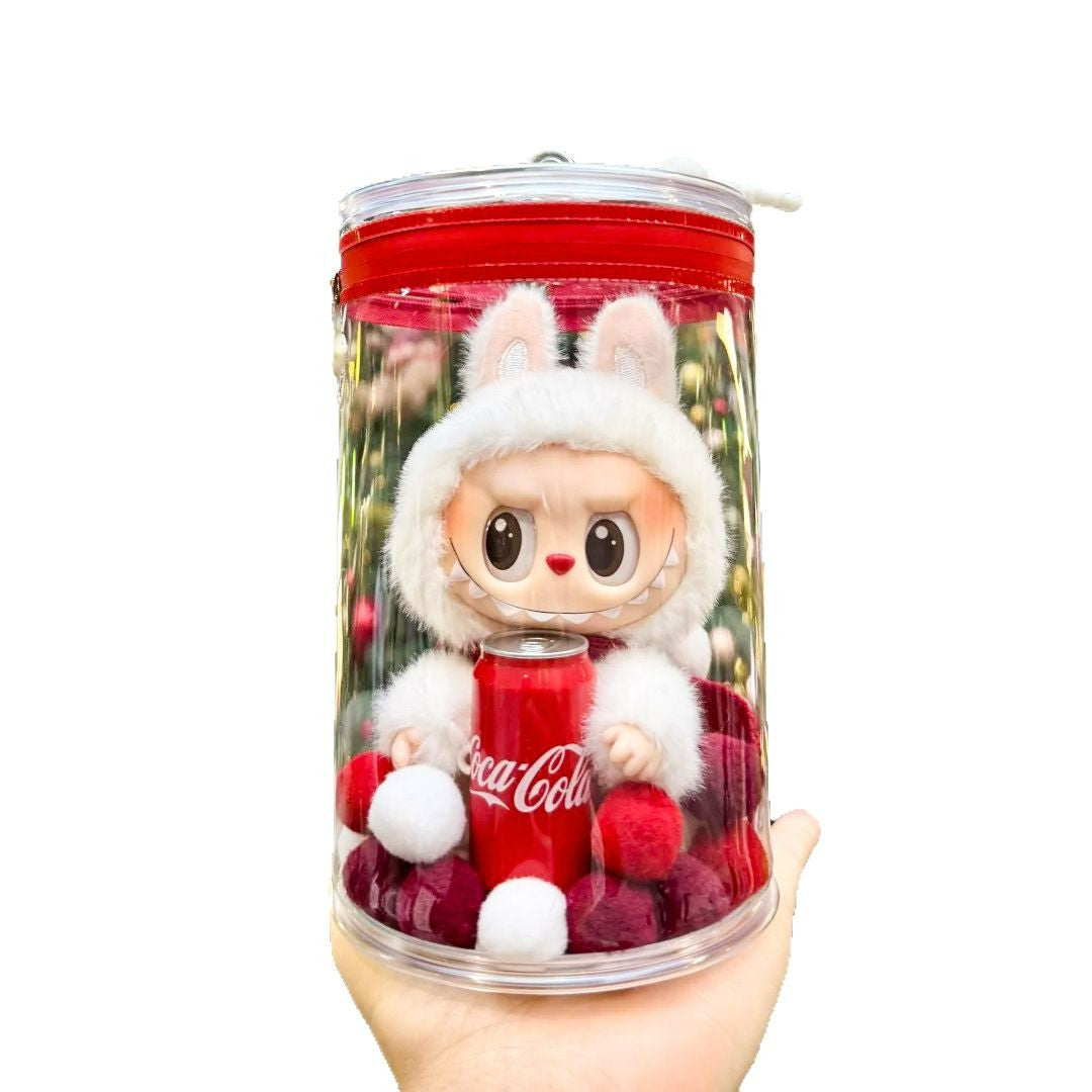 Bolsa Protectora para Labubu colección Coca-Cola:Transparente, tubular y Ovalada.
