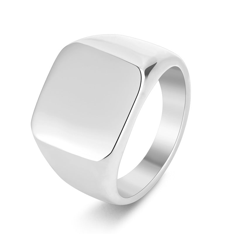 Anillo Rockero Minimalista de Acero Inoxidable – Diseño Cuadrado para Motociclistas