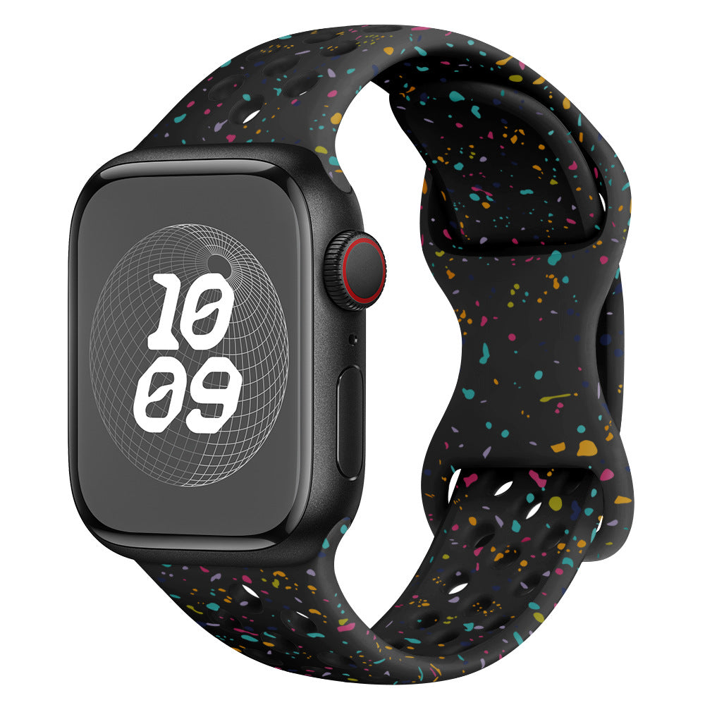 Correa de Silicona con Efecto Purpurina para Apple Watch Series 1–11 y SE 3