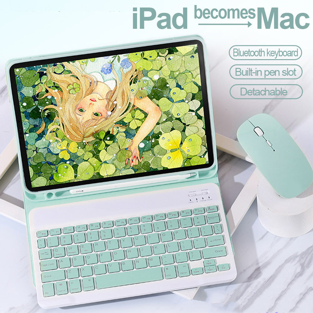 Funda de teclado para iPad Pro 11 (2020) y iPad 10.2: incluye cobertura de piel, soporte para mouse Bluetooth y compatibilidad con mini 9.7