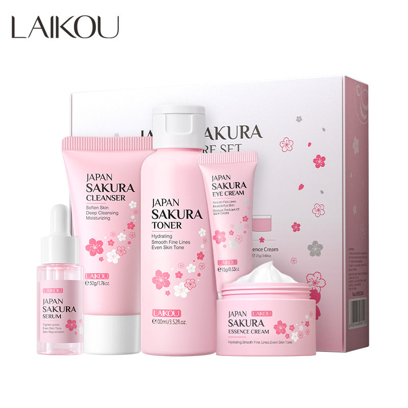 Conjunto de regalo de 5 piezas de LaiKou: Hidratación y reparación con esencia y crema