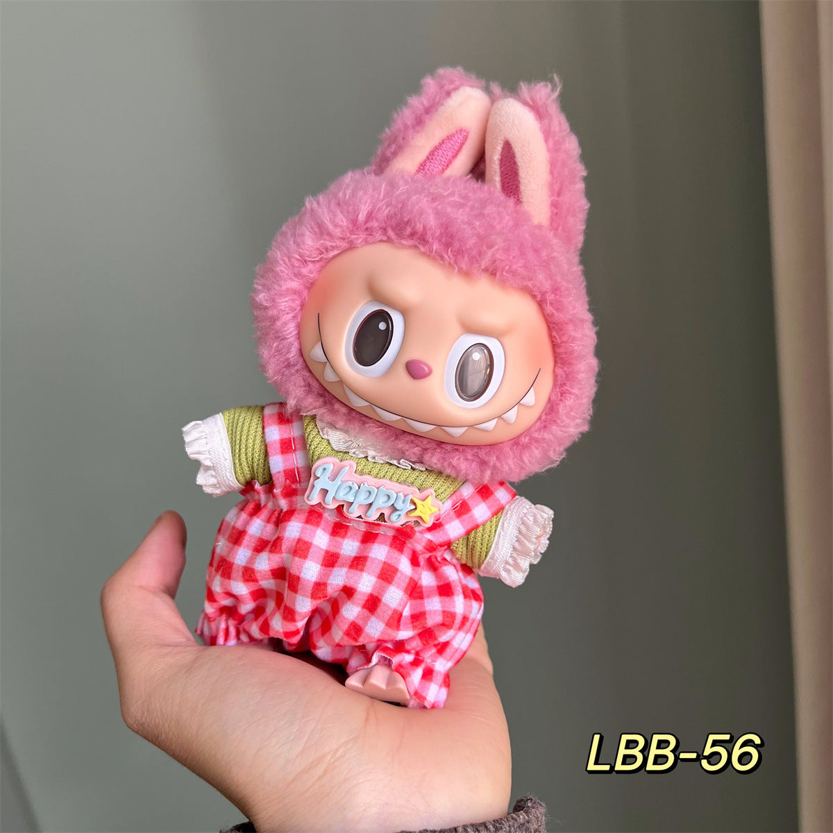 Set de Overol con aplicaciones para muñeca en variados diseños para labubu de 17cm, (Muñeca no incluida)
