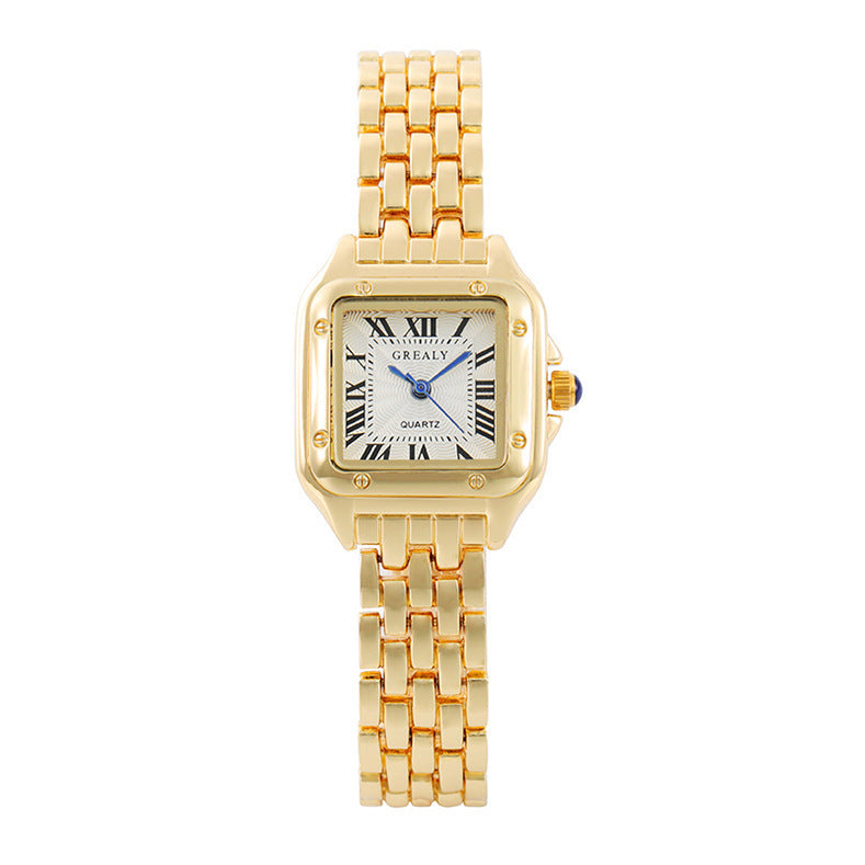 Reloj para mujer con malla metálica y cristales brillantes