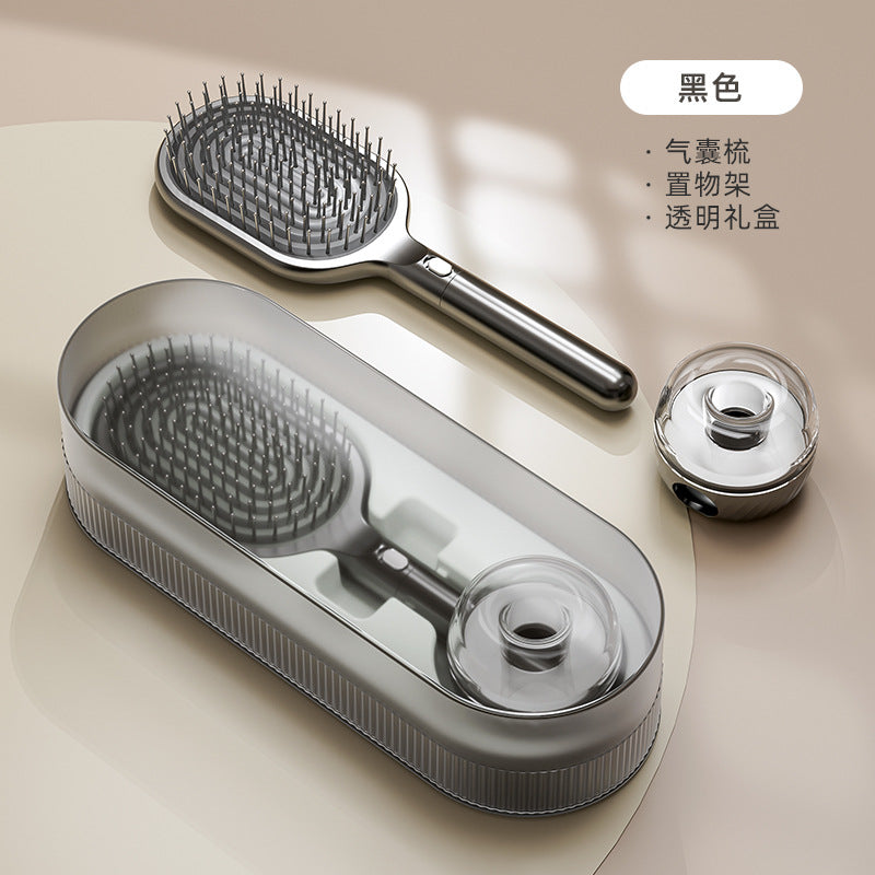 Cepillo Antiestático de Almohadilla de Aire: Masaje con Cerdas de Acero para Cabello Largo, Seco o Húmedo, y Efecto Voluminizador