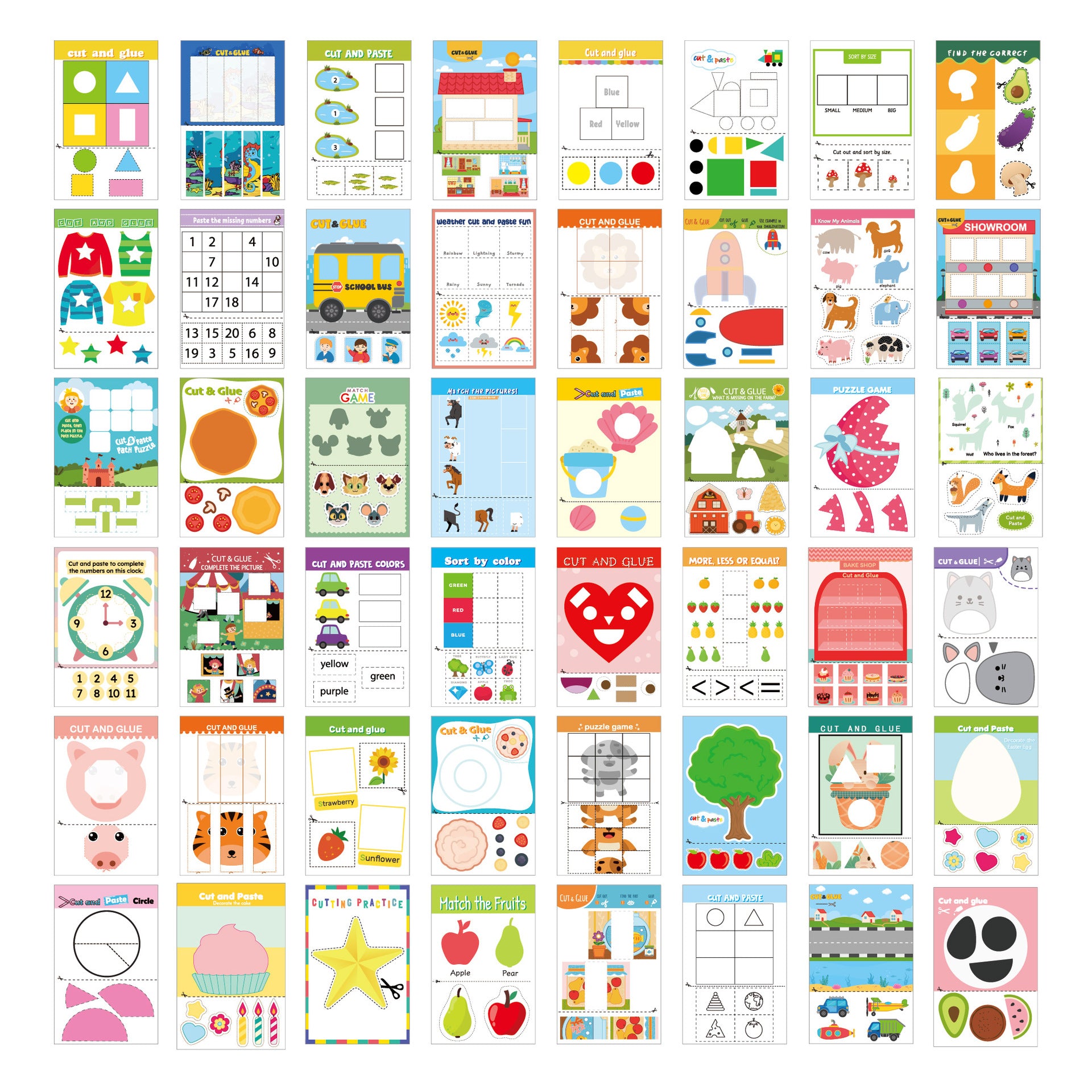 Libro Educativo Infantil de Manualidades para Recortar y Pegar
