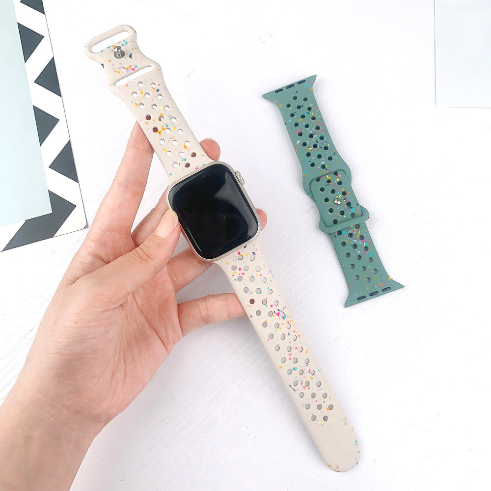 Correa de Silicona con Efecto Purpurina para Apple Watch Series 1–11 y SE 3