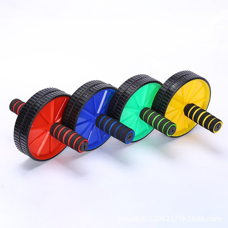 Rueda de ejercicio abdominal doble rodillo para core, brazos y espalda
