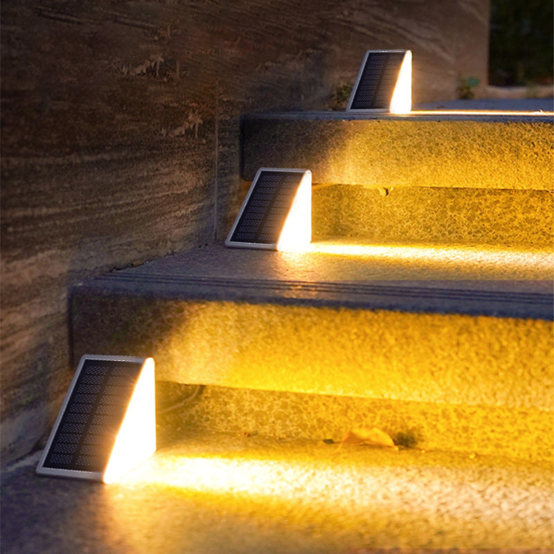 Outdoor Waterproof Solar Triangular Stair Light: High Brightness Garden Patio Step Lighting, Anti-theft