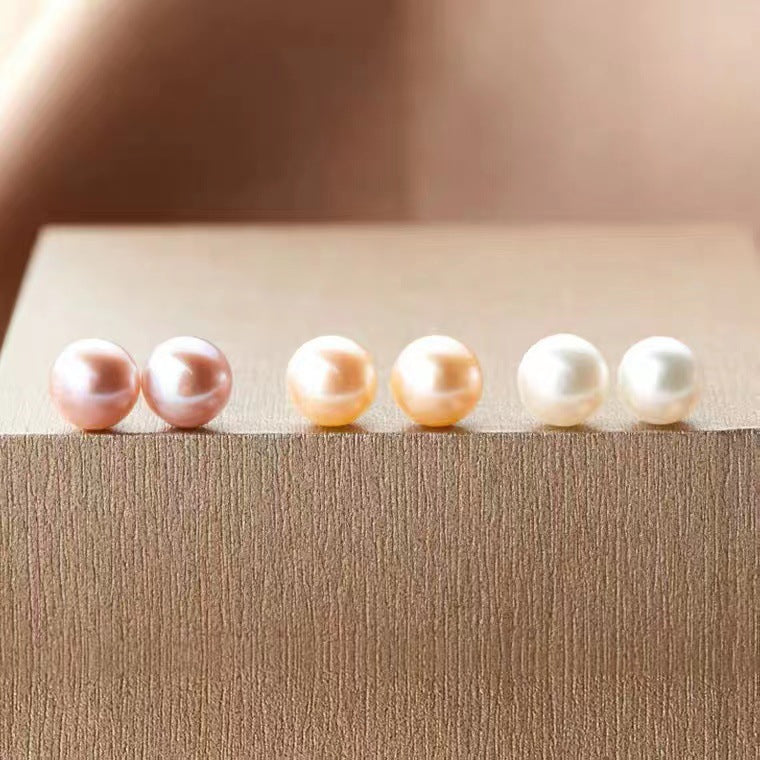Pendientes de Botón con Perla Natural en Plata 999 – Diseño Clásico para Mujer y Niña