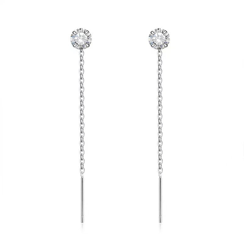 Pendientes Enhebrador en Plata 925 – Diseños de Trébol, Copo de Nieve, Corazón y Mariposa
