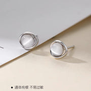 Pendientes de Plata 999 para Mujer – Con Piedra Ojo de Gato, Símbolo de Intuición y Equilibrio