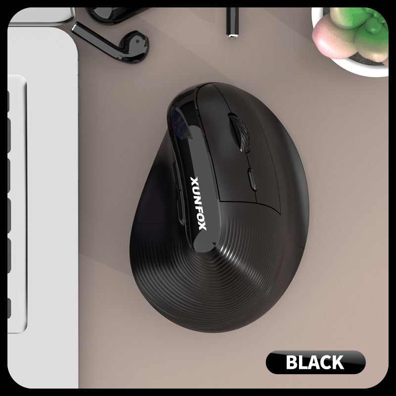 Ratón Vertical Inalámbrico Bluetooth Dual Modo: Carga, Silencioso, Ideal para Negocios y Oficina