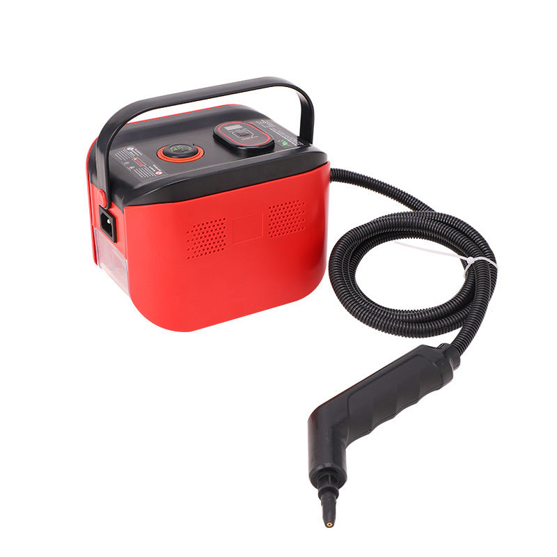 Limpiadora de vapor 1500W portátil con pantalla digital y manguera desmontable, ideal para limpieza profunda en cocina y baño.