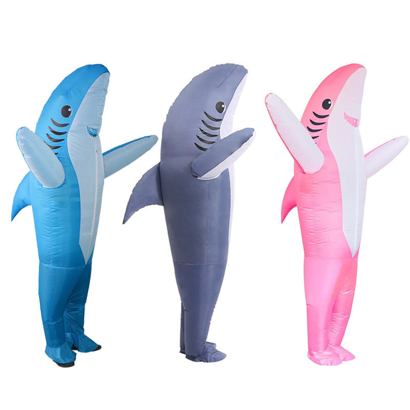 Disfraz inflable de tiburón para fiesta de Halloween: Cosplay y accesorios