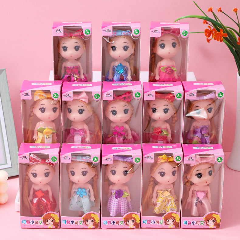 Muñeca Llavero de 12 cm en Caja Sorpresa - Colección de Mini Muñecas con Vestidos y Cabello Suave