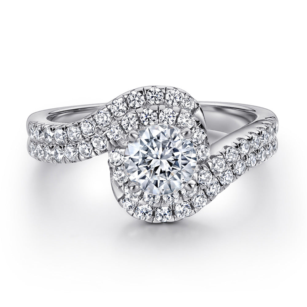 Anillos de Boda Apilables en Plata 925 – Diseño Nudo con Circonitas Estilo Diamante