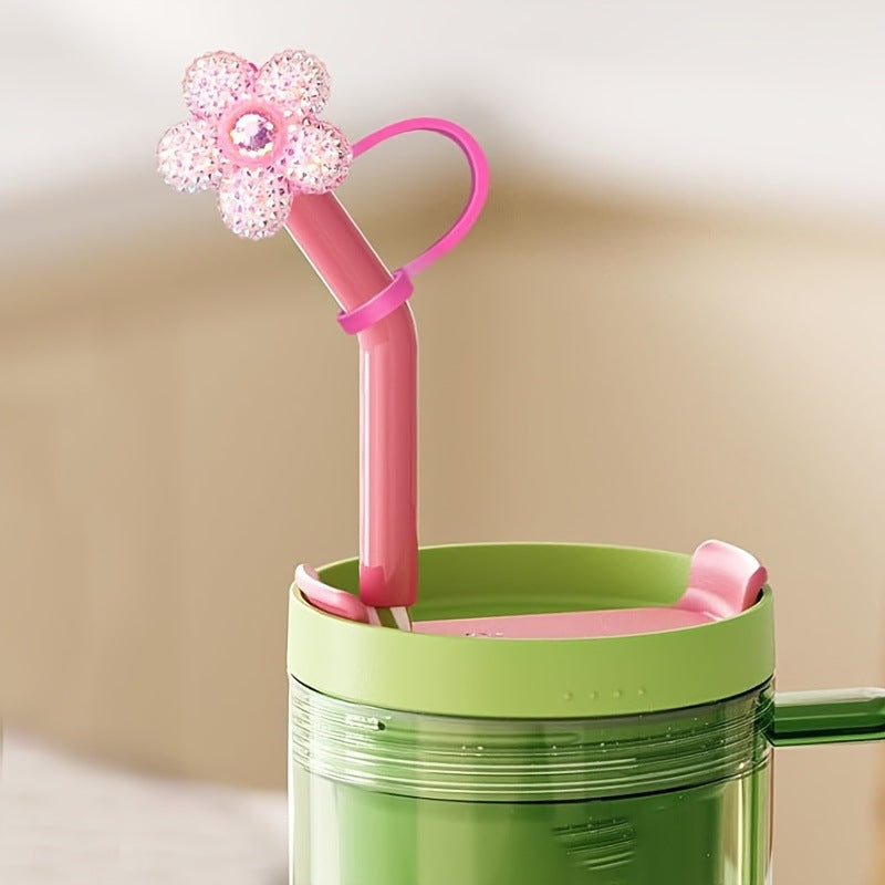 Tapa para Pajita de Vaso Stanley – Diseños de Flor con Cristales, Mariposa y Más