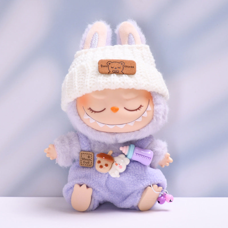 Overol con Accesorios para Muñeca Labubu 17 cm – Biberón y Cámara de Juguete (Muñeca No Incluida)