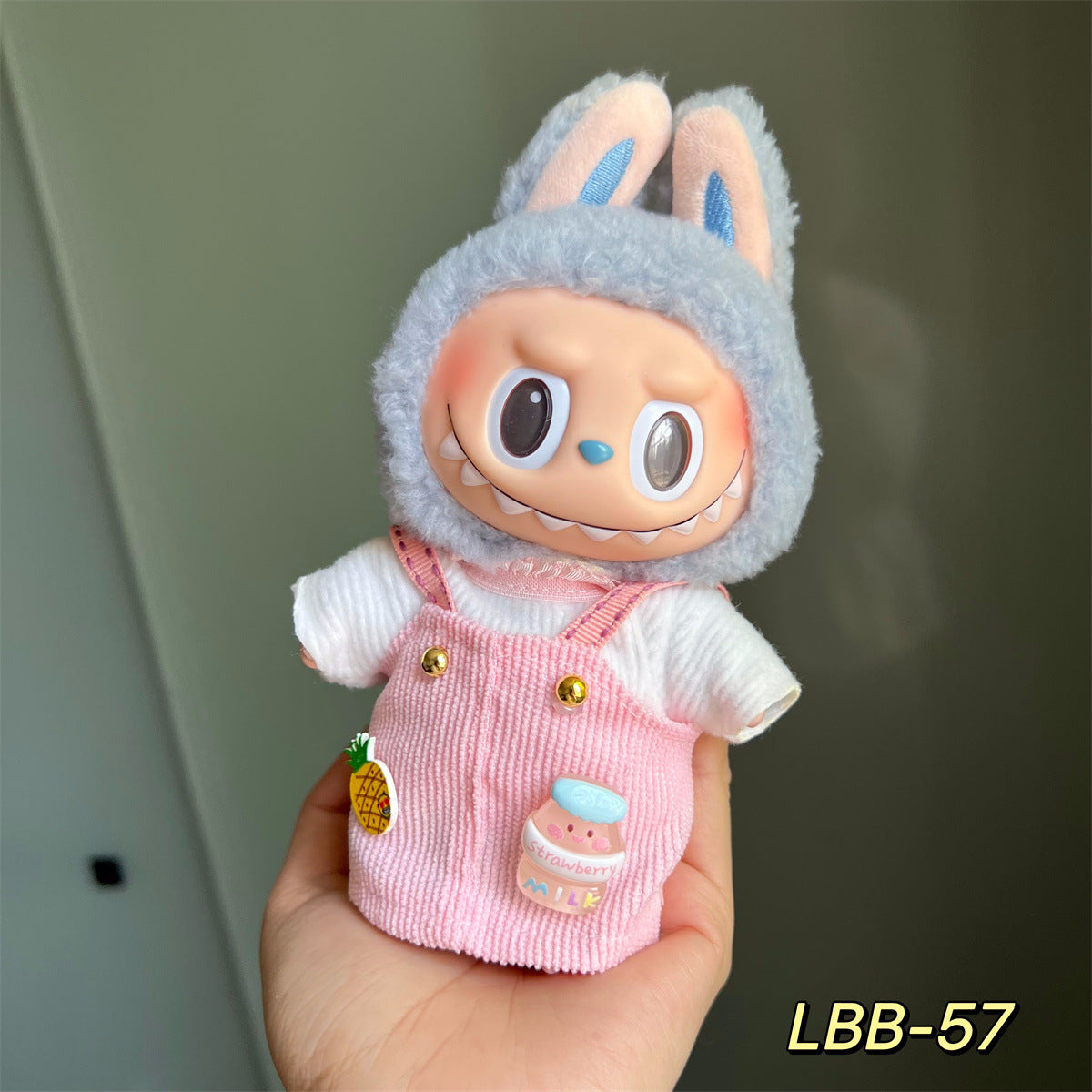 Set de Overol con aplicaciones para muñeca en variados diseños para labubu de 17cm, (Muñeca no incluida)