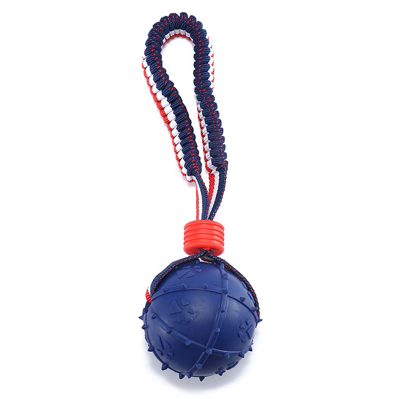 Pelota Tipo Neumático con Cuerda: Juguete Resistente para Perros, Entrenamiento y Limpieza Denta