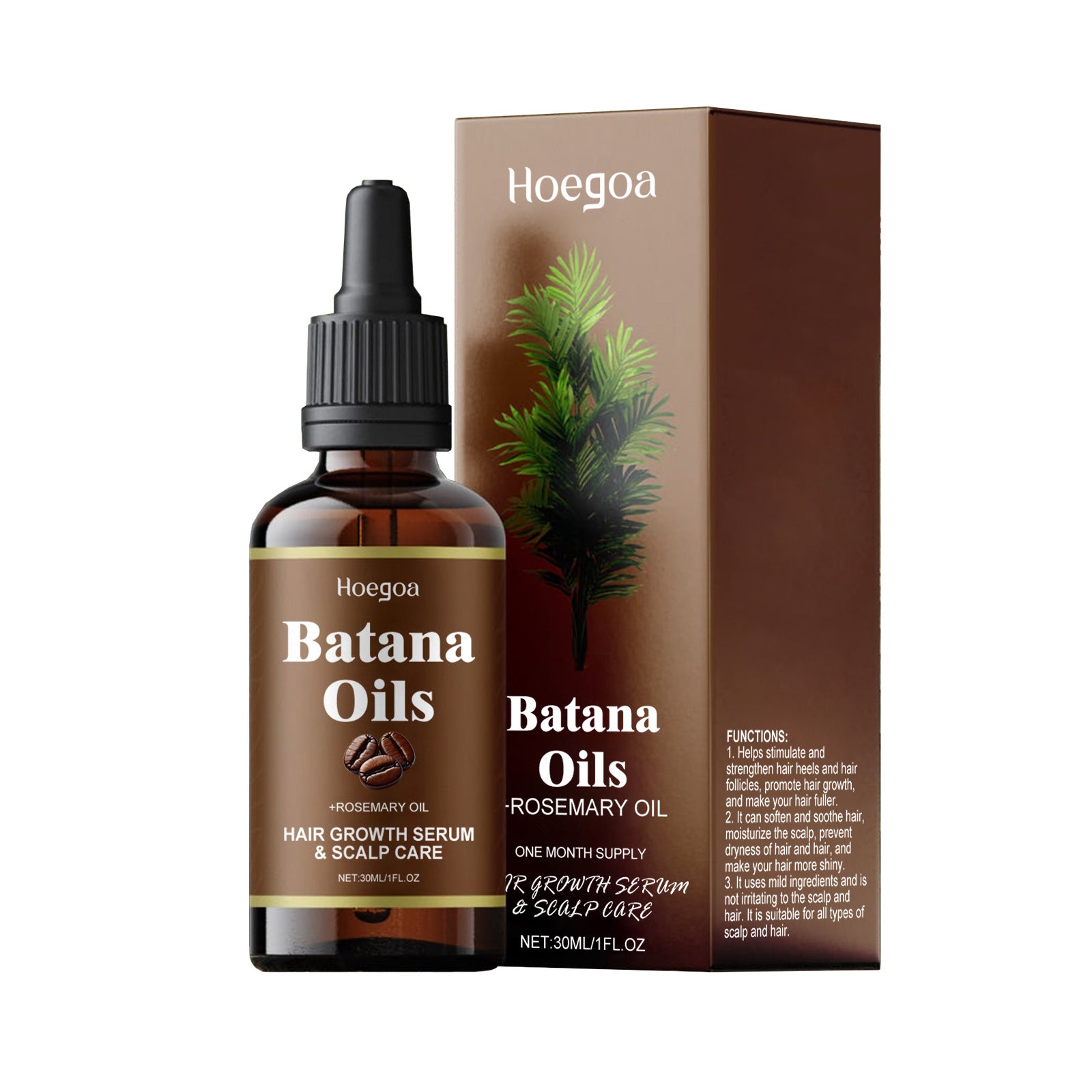 Aceite Capilar de Ricino, Romero y Café para Masaje en Cuero Cabelludo en presentación de 30 ml. Ideal para fortalecer y nutrir el cuero cabelludo.