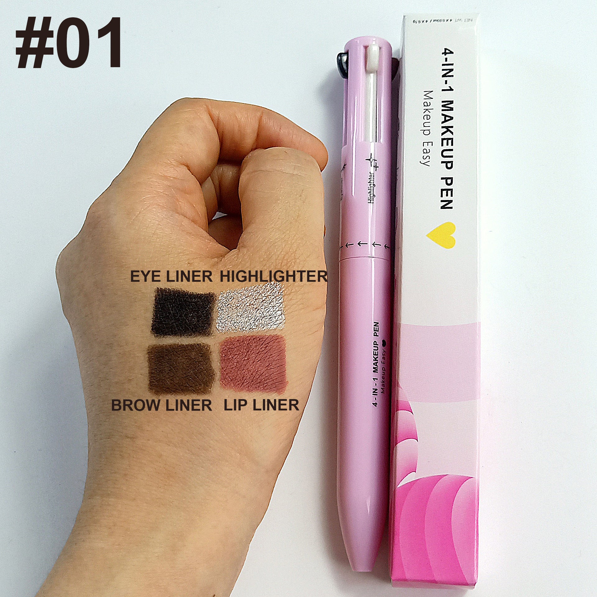 Lápiz de Maquillaje 4 en 1: Labios, Ojos, Cejas y Iluminador
