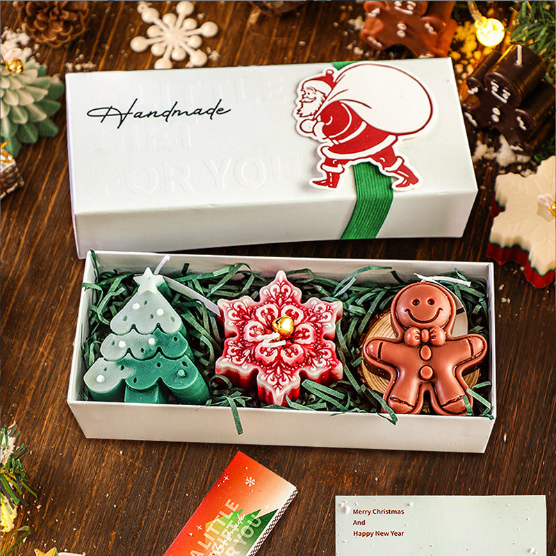 Velas Navideñas Aromáticas | Set Decorativo de 3 Piezas con Diseños Festivos para Regalo