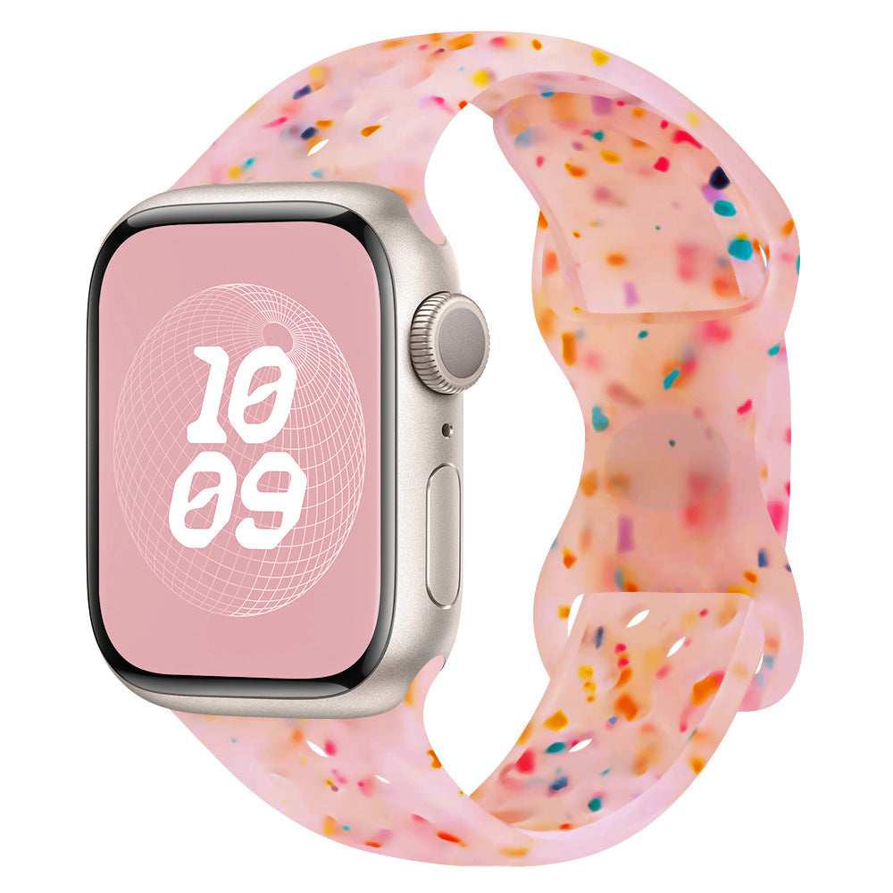 Correa de Silicona con Efecto Purpurina para Apple Watch Series 1–11 y SE 3