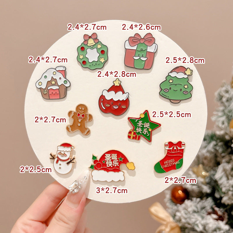 Broche Navideño de Metal: Diseños de Reno, Santa Claus y más  para Ropa y Decoración