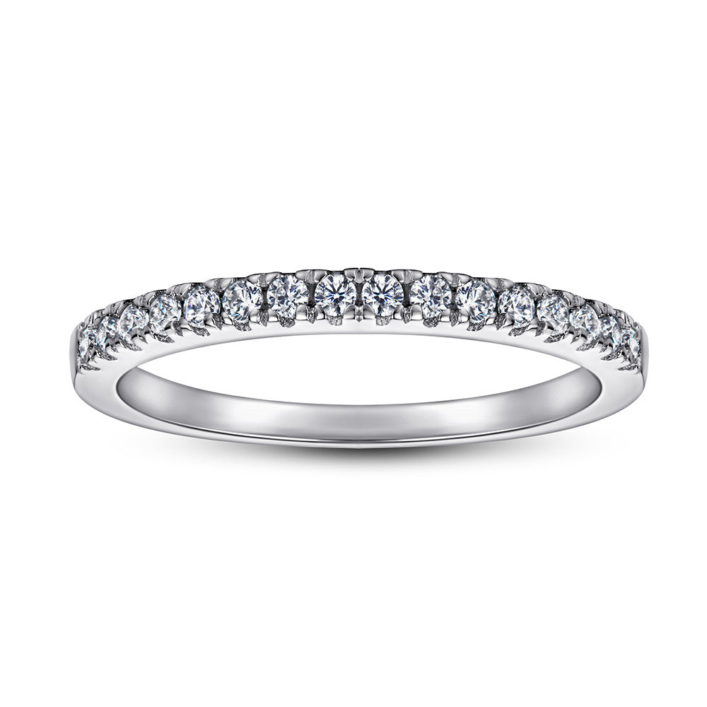 Argolla para Mujer en Plata 925 – Incrustación Completa con Piedras Brillantes Tipo Diamante