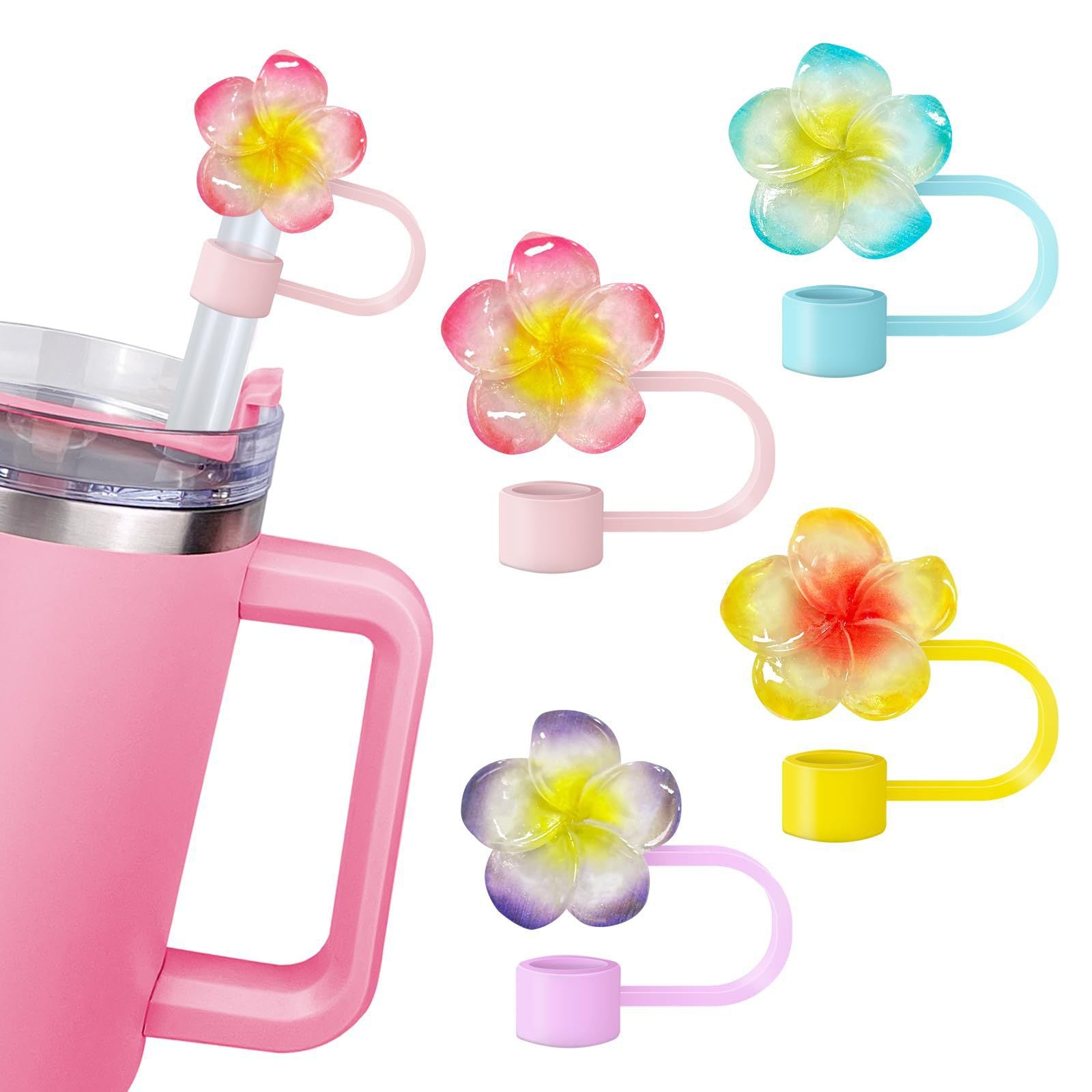 Tapa para Pajita de Vaso Stanley – Diseños de Flor con Cristales, Mariposa y Más