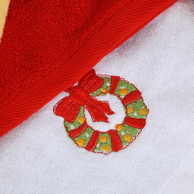 Toallas Navideñas de Algodón: Set de Regalo con Bordados Festivos