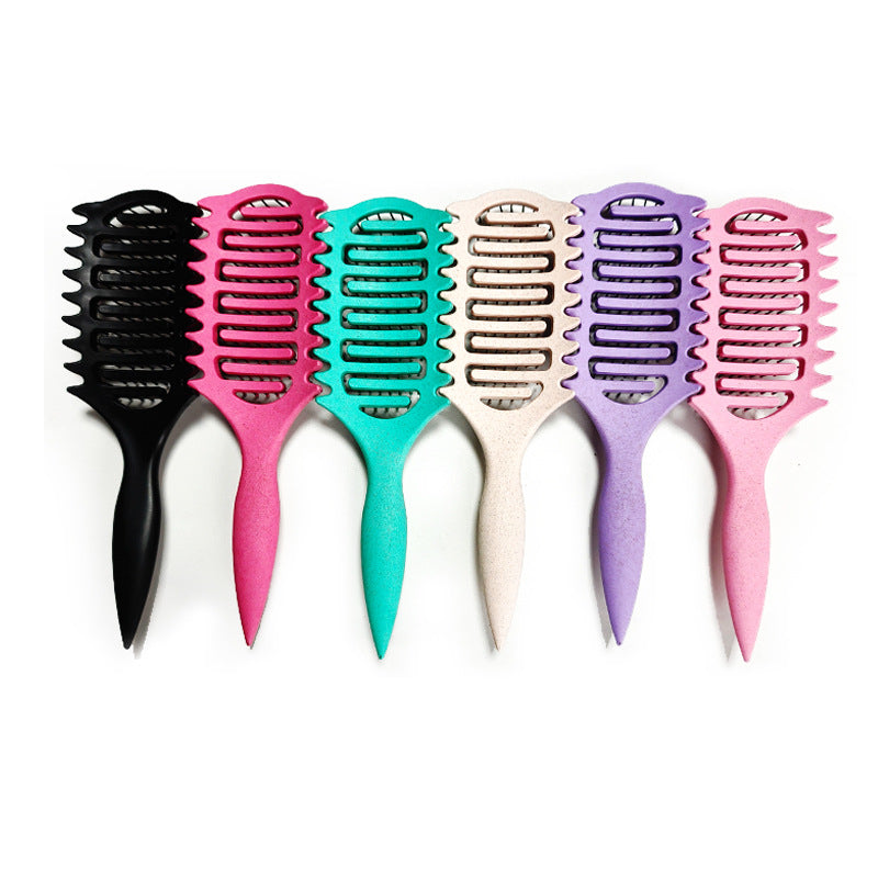 Cepillo de Masaje con Diseño Hueco: Peine para Cabello Rizado y Peinados, Uso en Seco y Húmedo, Ideal para Estilismo