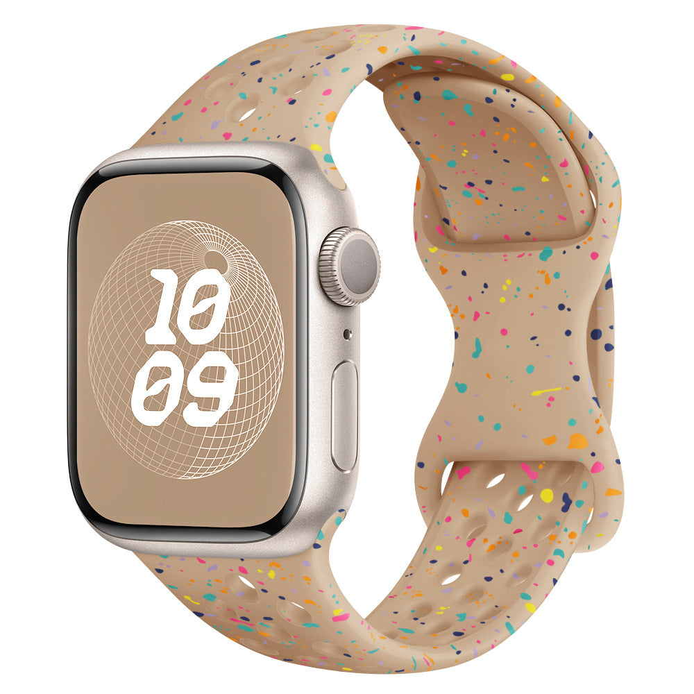 Correa de Silicona con Efecto Purpurina para Apple Watch Series 1–11 y SE 3