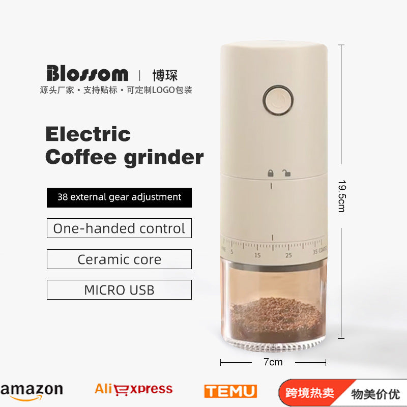 Molinillo de Café Eléctrico Portátil: USB Recargable, Compacto y Eficiente