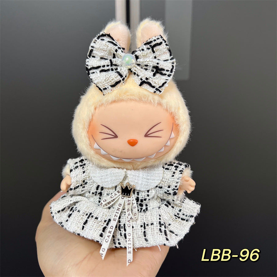 Ropa estilo Preppy Francés para Labubu de 17cm – Outfit de Muñeca de Pie o Sentada