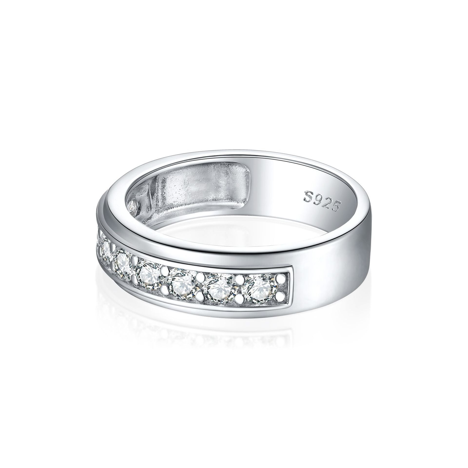 Anillo Ancho Unisex en Plata 925 con Circonitas – Look Llamativo