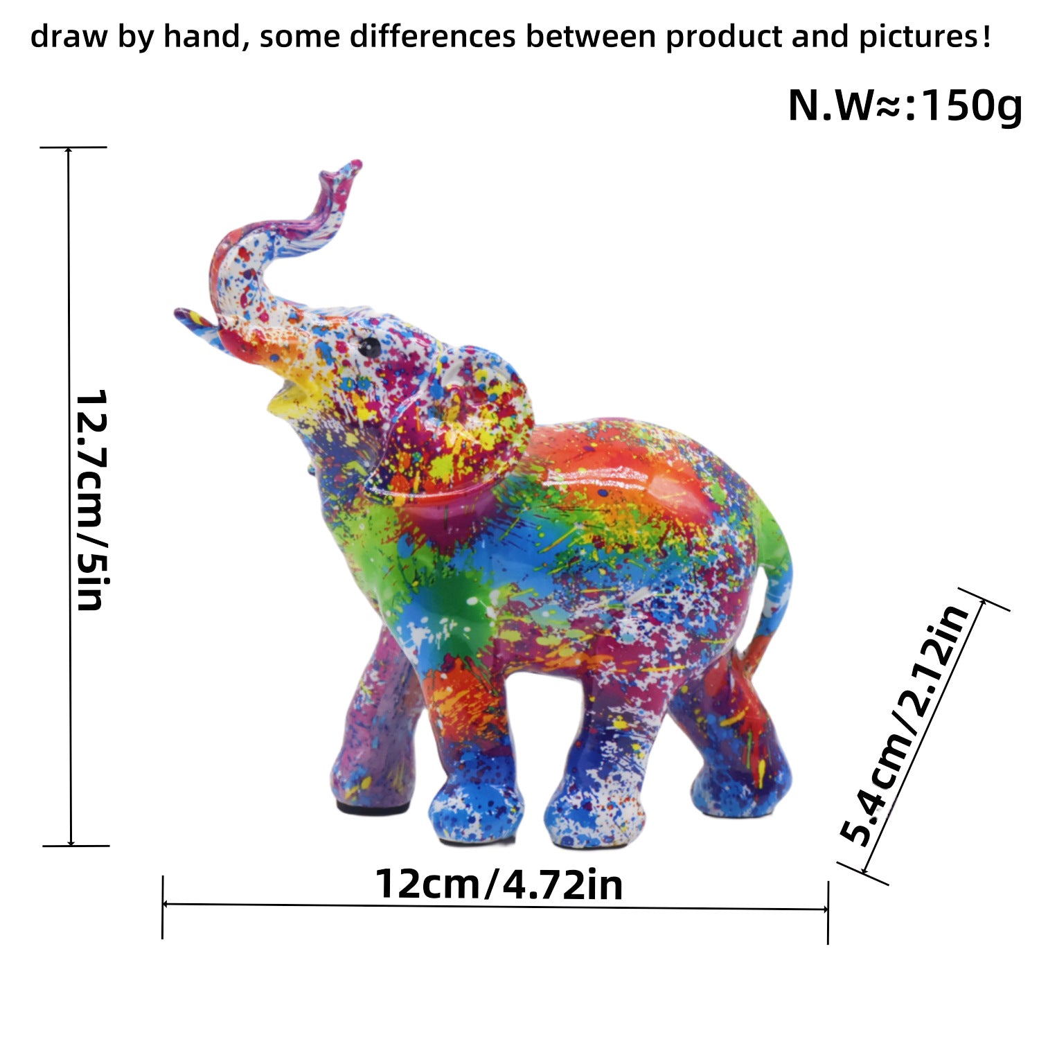 Arte Abstracto: Escultura Colorida de Elefante para Escritorio o Mesa