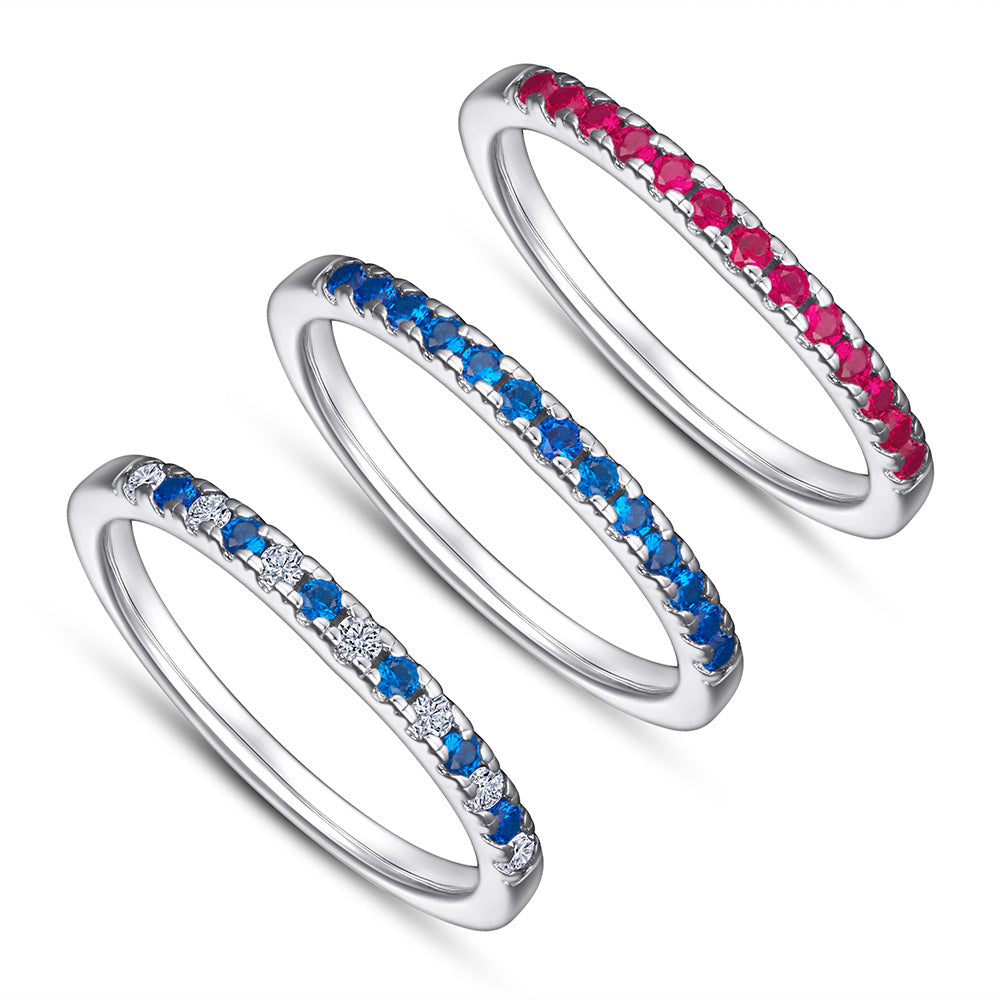 Argolla Retro para Mujer en Plata 925 – Micro Engastado con Zirconias